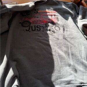 NATURAL LIFE Gray Sweatshirt with Pink and Black Graphic